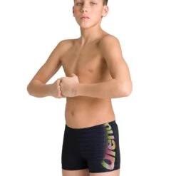 BOYS SWIM SHORT ARENA STRETCH - 500 BLACK