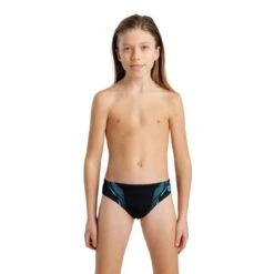 BOYS SWIM BRIEFS GRAPHIC - 580 BLACK